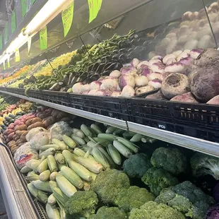 a display of vegetables