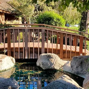 The little bridge, over the pond, that welcomes you to the Fruit Yard.