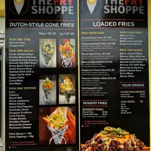 Drive through menu