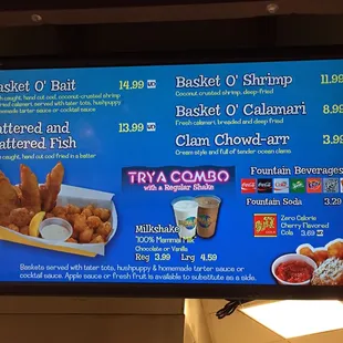 Menu as of Nov 2016