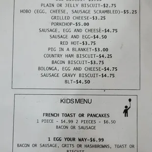 a menu for a restaurant