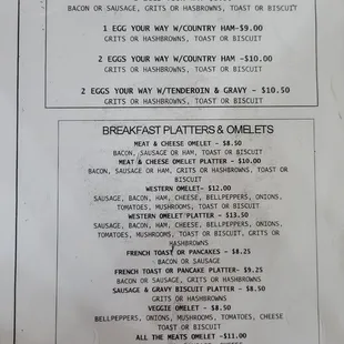 a menu for a restaurant