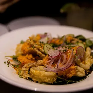 Crispy Calamari Herb Salad