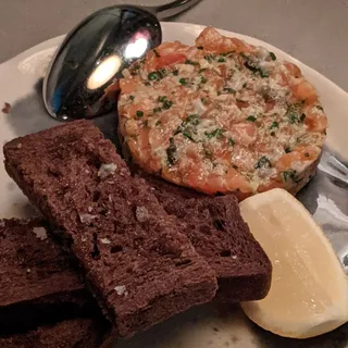 Salmon Belly and Oyster Tartare