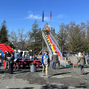 Giant slide- faster than I thought- fun