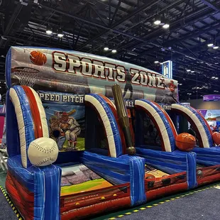 Three Sports in one Inflatable provides for lots of competitive fun for all.