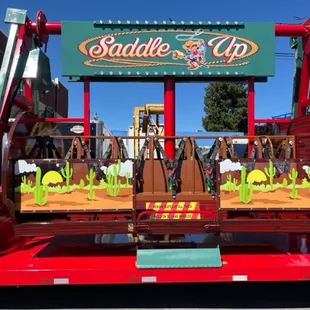 Think of a porch swing on steroids. Saddle-up is great looking and fun ride.