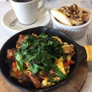 The BLT Scramble with a side of Funky Waldorf. An excellent way to start the day.