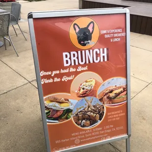 a sign for brunch