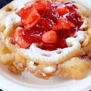Funnel cake with strawberry