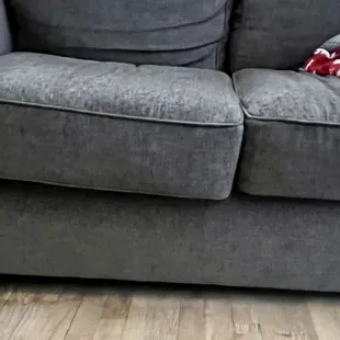You can see how this couch is drooping towards the center. It started doing this immediately and is not even used that often.