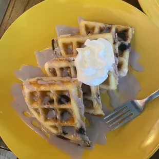 food, waffles