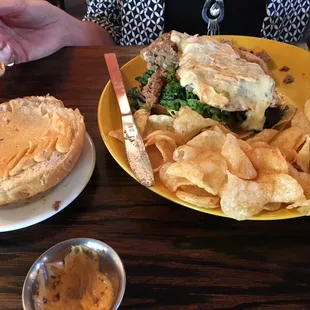 Chipotle aoli on the meatloaf sandwich (meatloaf under cheese on the plate there). So good!