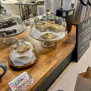 a variety of pastries on display