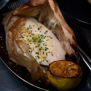 Wild sole in papillote