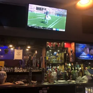 Variety of drinks and TVs.