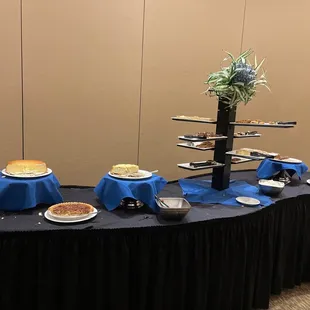 Dessert table in room where buffet is.