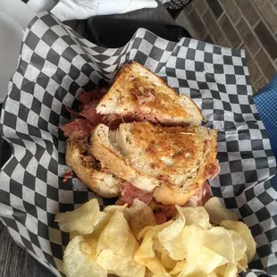 Reuben sandwich. Large and tasty.