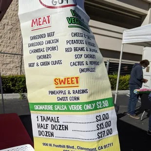 the menu