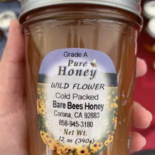 Local honey and all hand made. No machines. Only $8 for this 12oz.