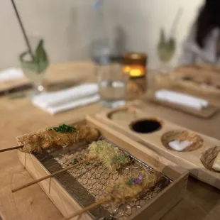 Chef Odos &quot;3 pieces of seasonal kushi-age selection&quot;