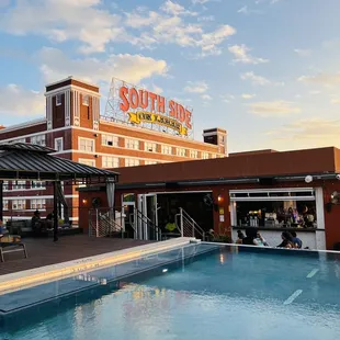 Rooftop pool and lounge in the Canvas Hotel