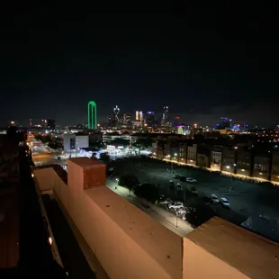 Rooftop area with downtown view