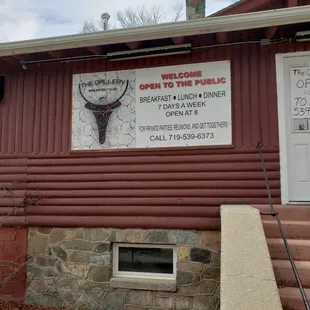 the front of the building