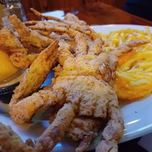 Soft shelled crab plate, comes with a side of your choice and a small side salad ($38)
