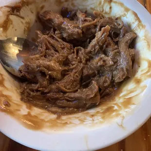 Side of roast beef in gravy