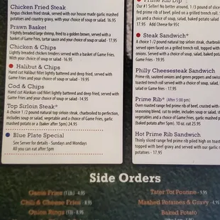 Entrees and sides