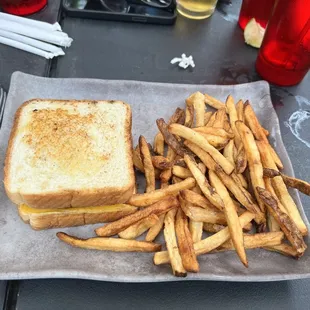 a sandwich and fries