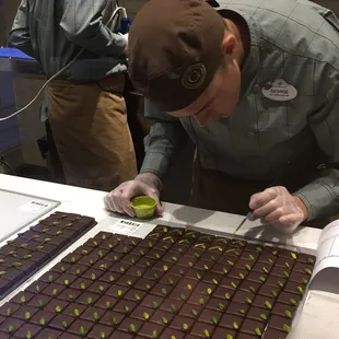 Hand painted pistachio