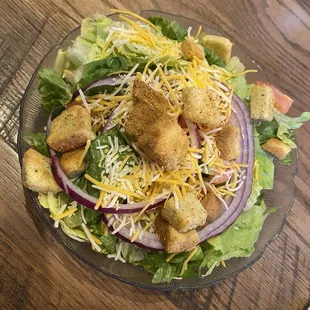 Dinner salad. I had fat free ranch for the dressing. Nice!