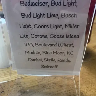 The beers in bottles