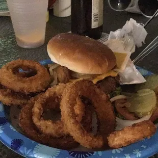Onion rings served hot and tasty!