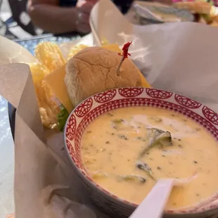 The Haystack soup of the day and a sammie