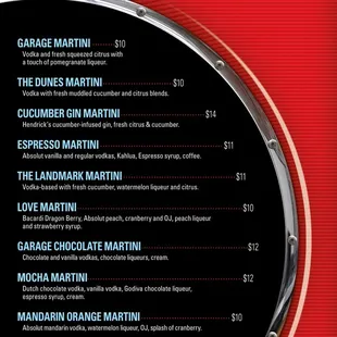 Garage Martini List