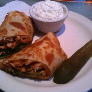 chicken wrap w/ cottage cheese