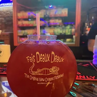 a drink with a straw in it