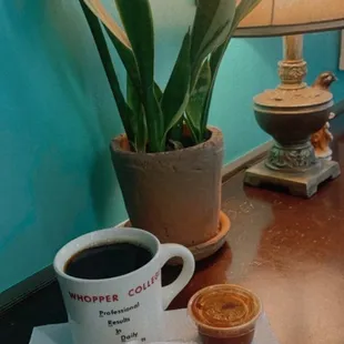 Drip coffee &amp; a pepperoni roll