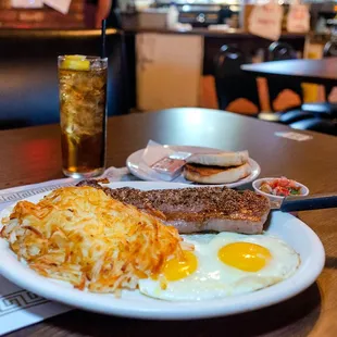 Steak and eggs $20