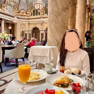 Enjoying our buffet breakfast at such a lovely place