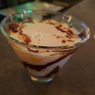 a dessert in a glass