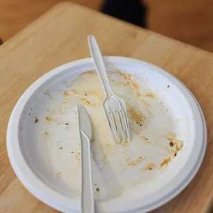 Empty plate. Knife NOT required.