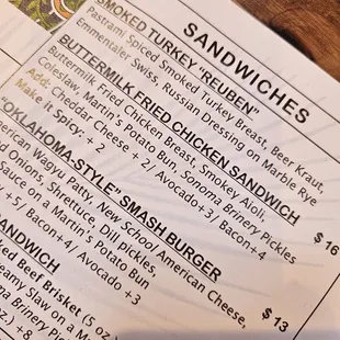menu