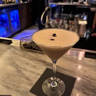 Espresso martini at the bar downstairs