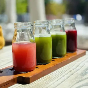 Fresh pressed juice flight
