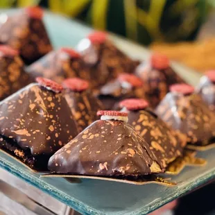 This was a special dessert with cream and cake inside.