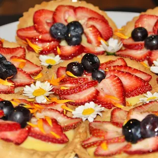 Now for the dessert bar! There were colorful fruit tarts.